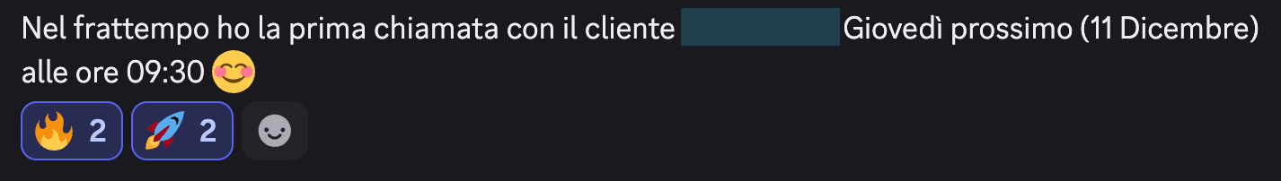 Gianmarco: prima sales call fissata con un cliente