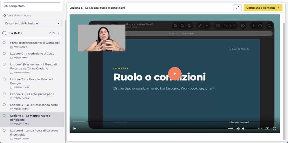 Anteprima della Lezione 5 dentro la piattaforma
