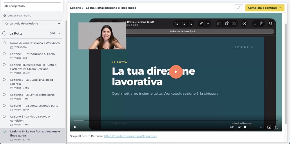 Anteprima della Lezione 6 dentro la piattaforma